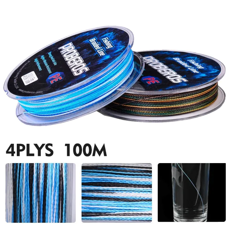 2 PCS PROBEROS 4 Edits 100M Strong Horse Fish Line, Line number: 4.0 / 40LB(Blue)