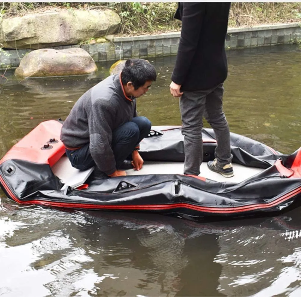 2-Person Inflatable Kayak, Canoe Thick Brushed Bottom, Wear-Resistant Rubber Kayak, Fishing Boat with Aluminum Oars and Air Pump,L
