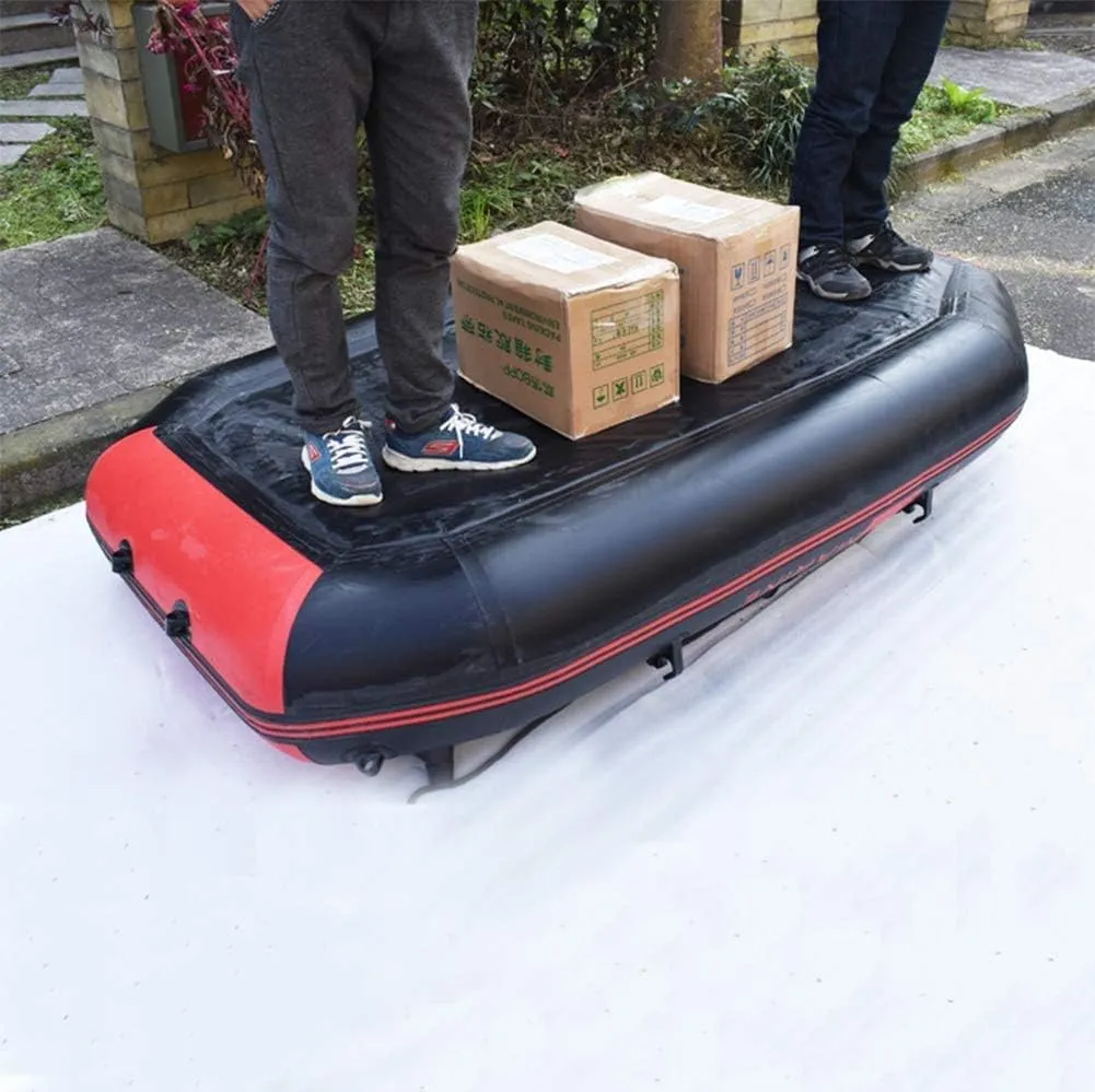 2-Person Inflatable Kayak, Canoe Thick Brushed Bottom, Wear-Resistant Rubber Kayak, Fishing Boat with Aluminum Oars and Air Pump,L