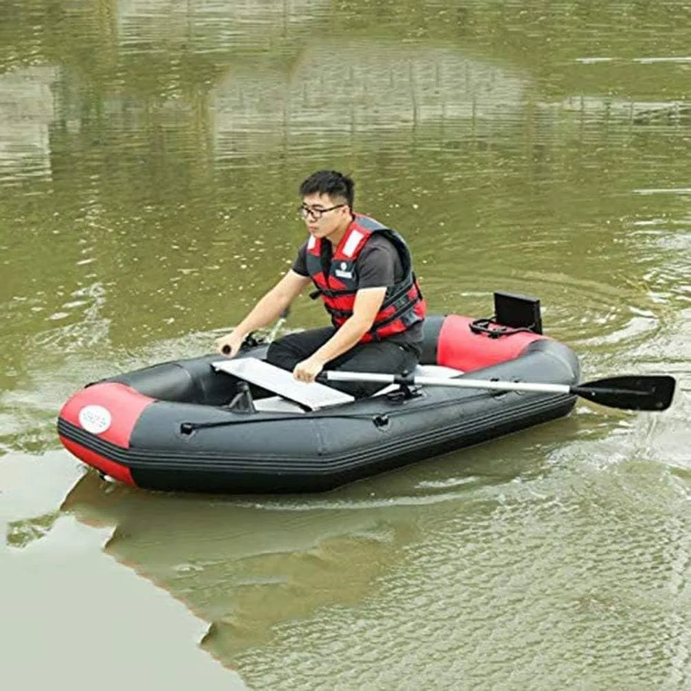 2-Person Inflatable Kayak, Canoe Thick Brushed Bottom, Wear-Resistant Rubber Kayak, Fishing Boat with Aluminum Oars and Air Pump,L