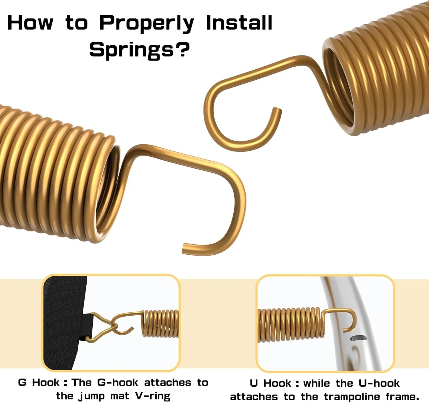 3.5", 5.5", 6.5", 7" Trampoline Springs with Free T-Hooks, Replacement Trampoline Springs, High-Extension,Weather-Resistant Commercial Size Springs,Trampoline Accessories 20 Pack