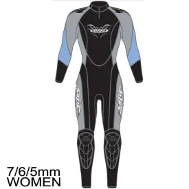 7/6/5mm Zenith Supreme Stretch D-Zip Fullsuit - Women