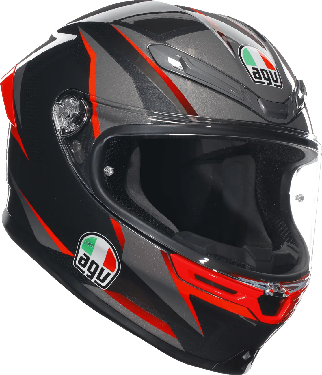AGV K6 S Helmet - Slashcut Black/Grey/Red - OPEN BOX