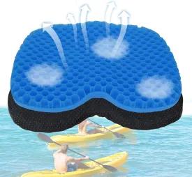 Anti-Slip Kayak Seat Cushion Waterproof Thicken Gel Boat Pad for Sit in Kayak Chair Kayak Accessories Equipment Gear for Fishing Kayak Double Thicken Gel Boat Cushion