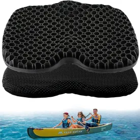 Anti Slip Kayak Seat Cushion,Waterproof Gel Kayak Seat Pad,Thicken Kayak Cushion with Black Non-Slip Cover for Sit in Kayak Seat,Kayak Accessories for Fishing Kayak