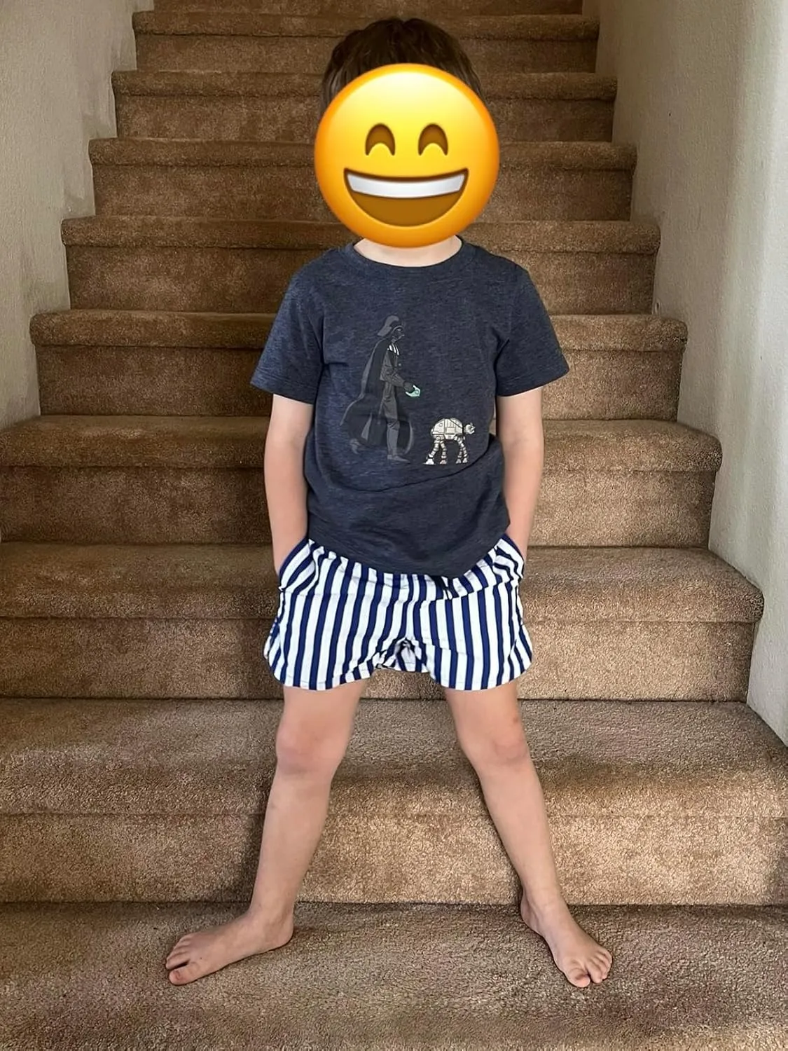 Baby Toddler Boys Swim Trunks Quick Dry Swim Shorts Blue Striped Swimsuits Light Weight Board Shorts Beach Wear