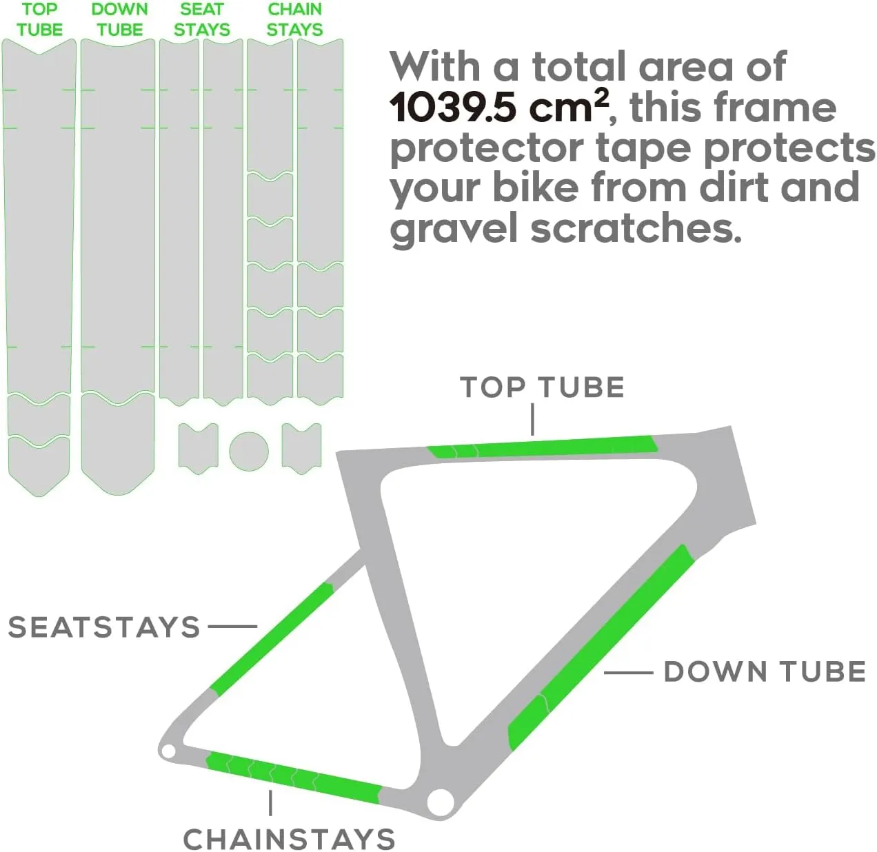 CNC Road/Gravel Bike Frame Protection kit,20Pcs Total Bike Frame Protector Sticker-Frame Guard Tape Wrap Film for Top/Down Tube,Seatstays,Chainstay,Cable Wear,Protects Bike from Scratches and Dings.
