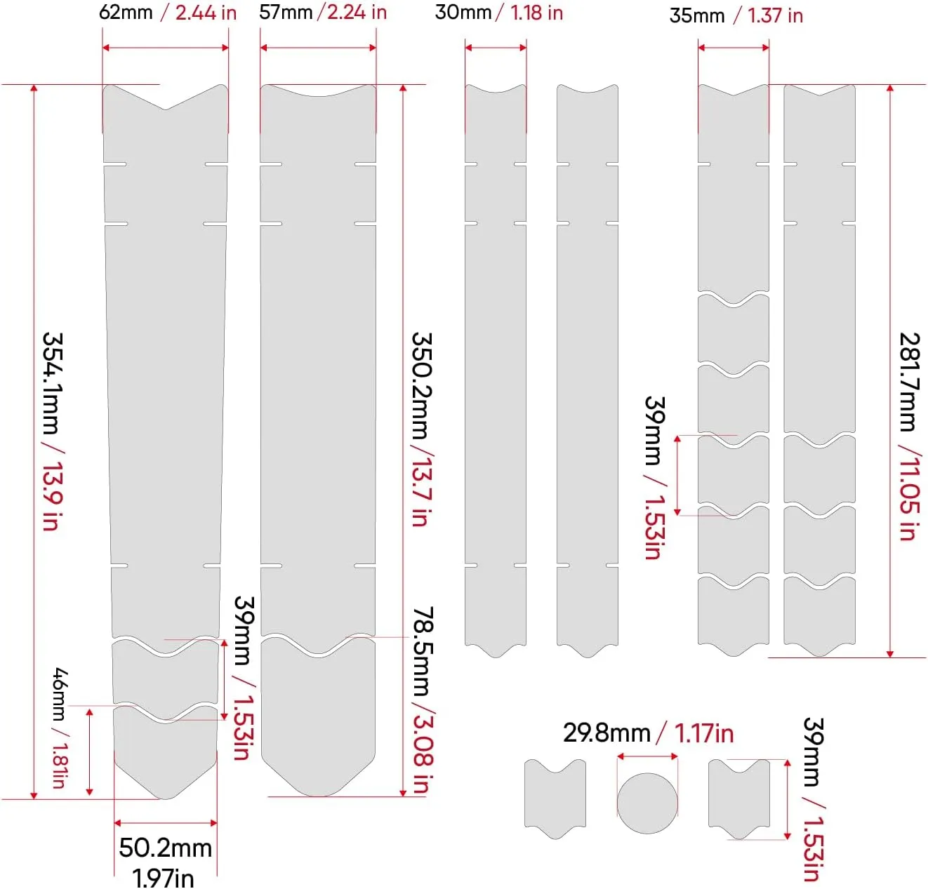 CNC Road/Gravel Bike Frame Protection kit,20Pcs Total Bike Frame Protector Sticker-Frame Guard Tape Wrap Film for Top/Down Tube,Seatstays,Chainstay,Cable Wear,Protects Bike from Scratches and Dings.