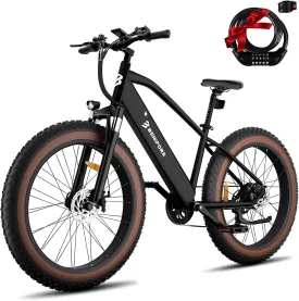 Electric Bike for Adult 1500W Peak, 48V 720WH Removable Battery, 72 Miles 28 MPH, 26" Electric Mountain Bike with Hydraulic Suspension, 7-Speed,UL Certified Commute Fat Tire Mountain Ebikes