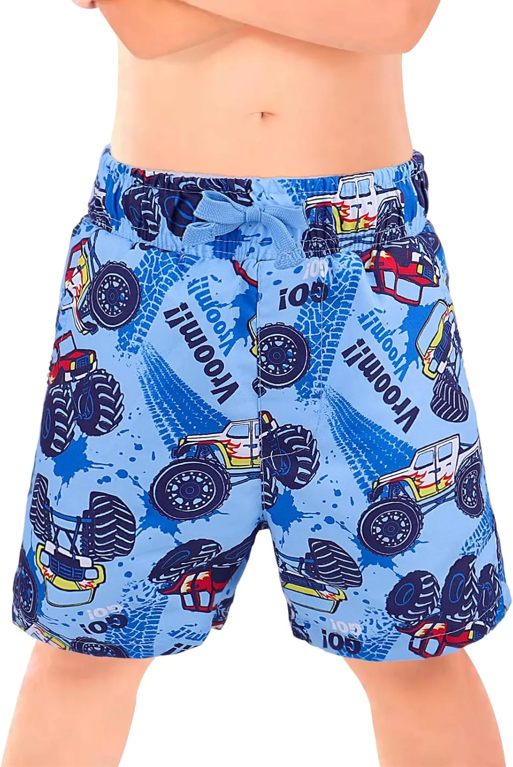ESTAMICO Boys' Quick Dry Beach Swim Trunk Printed Board Shorts with Pockets