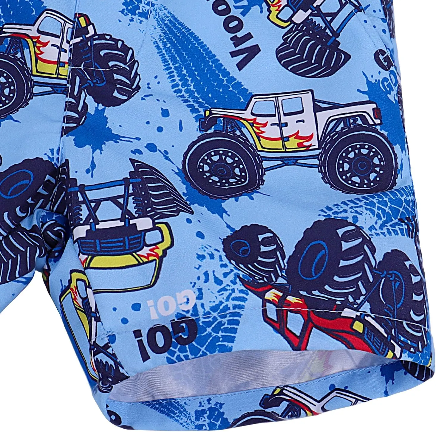 ESTAMICO Boys' Quick Dry Beach Swim Trunk Printed Board Shorts with Pockets