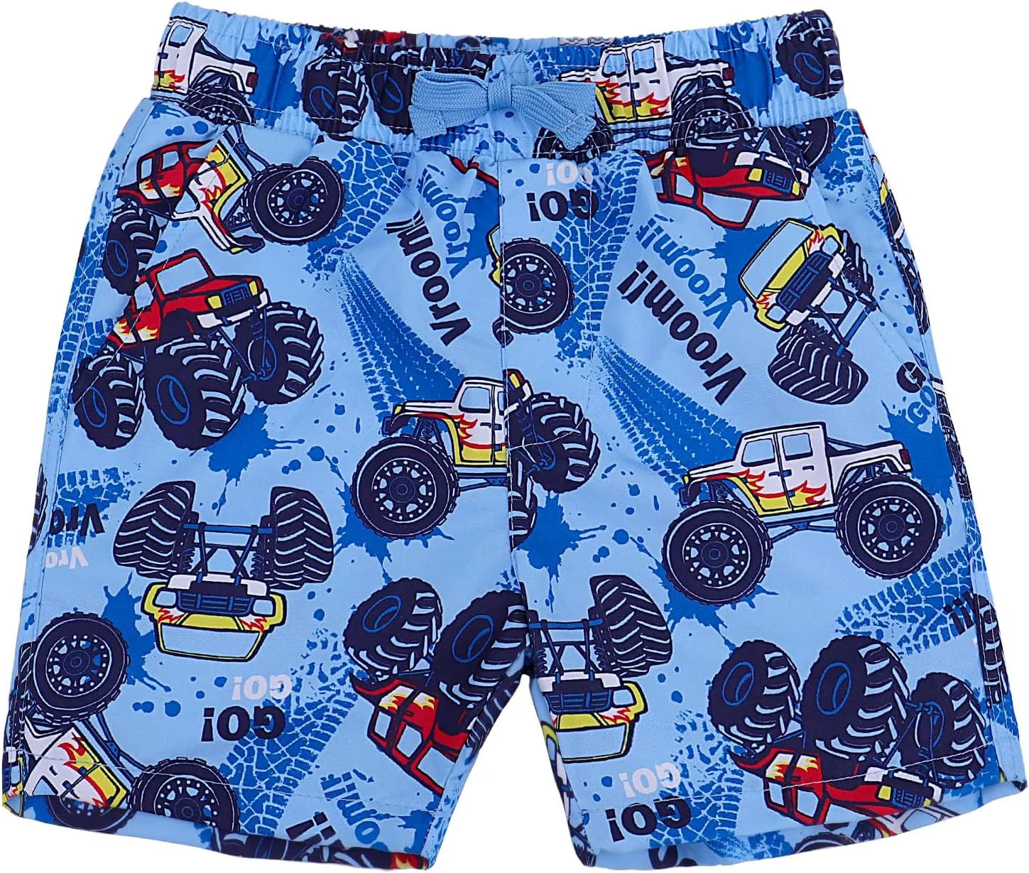 ESTAMICO Boys' Quick Dry Beach Swim Trunk Printed Board Shorts with Pockets