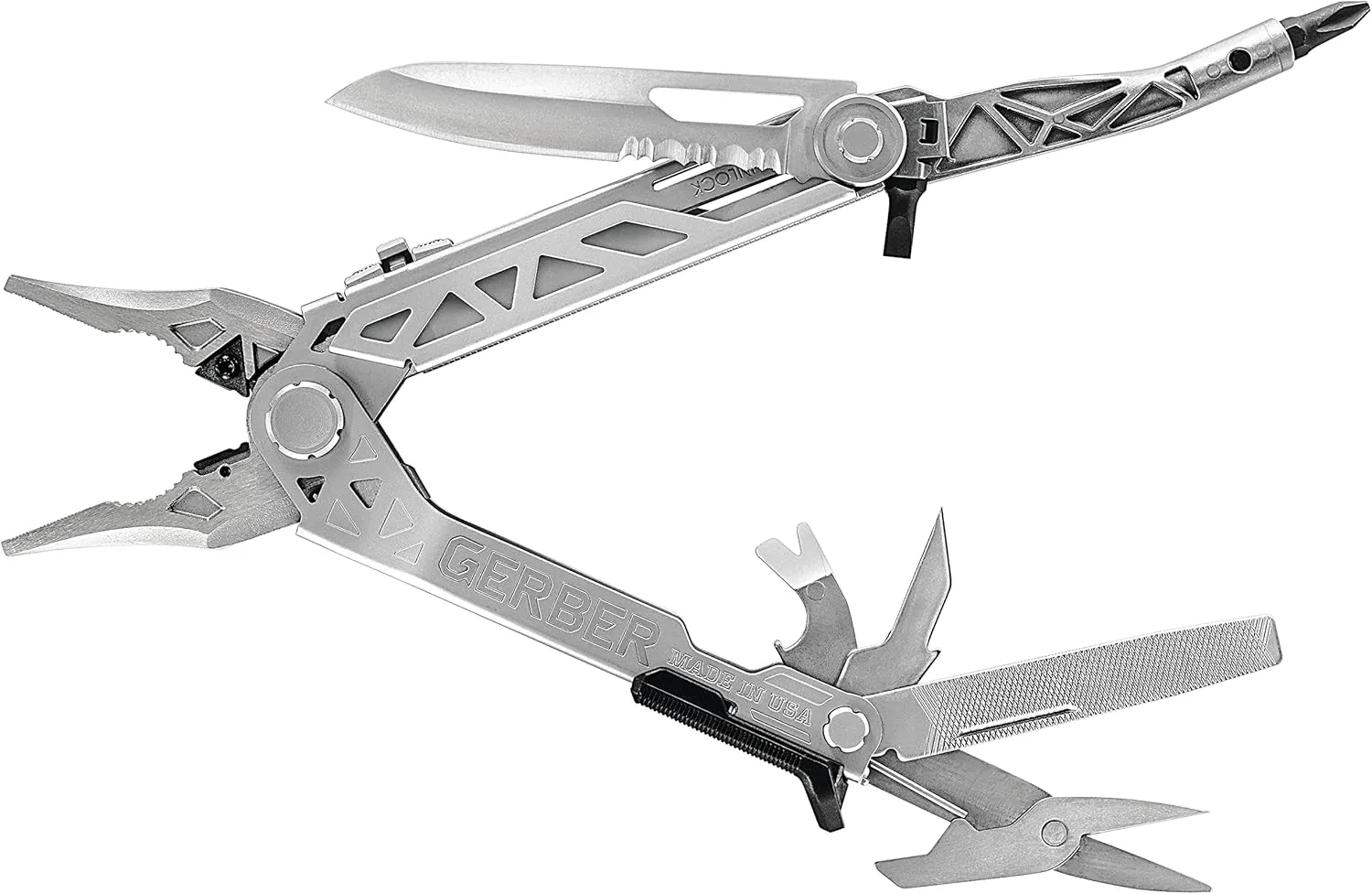 Gerber Gear Center-Drive Plus - 16-Piece Multi-Purpose Tool with Sheath & Bit Set - Includes Pry Bar, Knife, Needlenose Pliers, Nail Puller & More - Made in USA