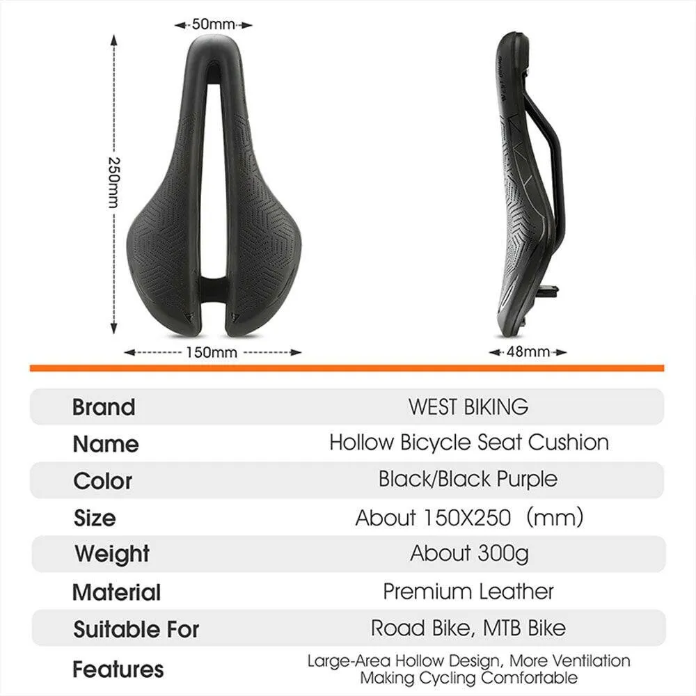 Hollow Breathable Bike Saddle Bicycle Seats Soft Cycling Cushion Bike Saddle PU Waterproof Cycling Accessories