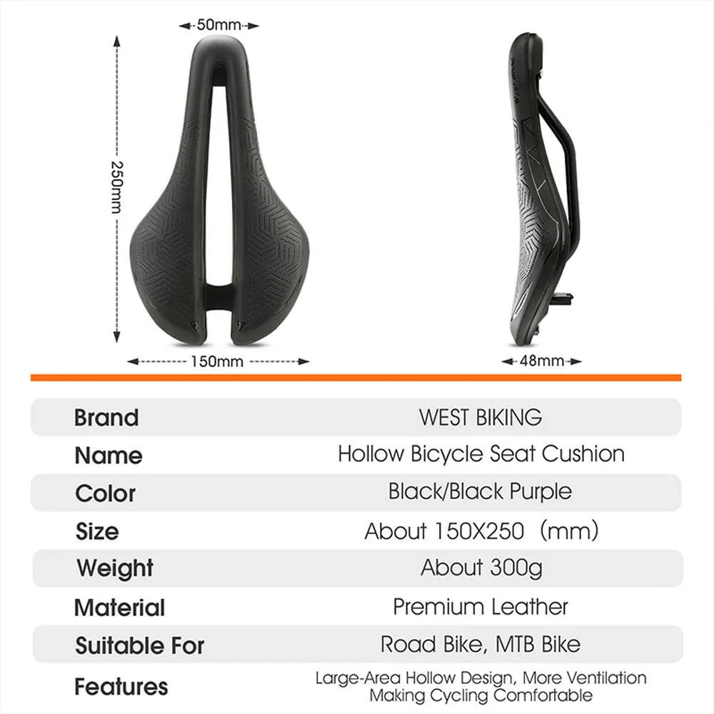 Hollow Breathable Bike Saddle Bicycle Seats Soft Cycling Cushion PU Waterproof Bike Saddle Cycling Accessories