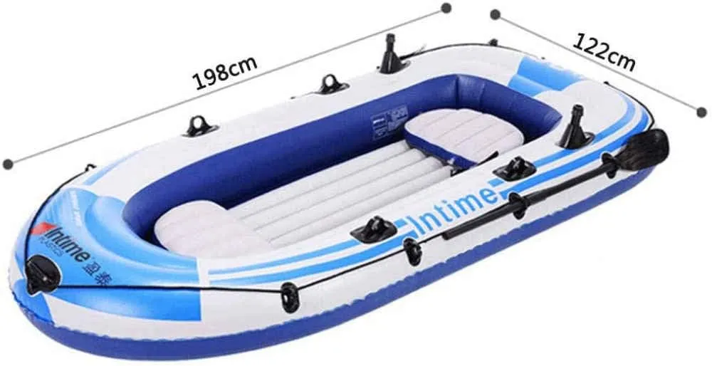 Inflatable Kayak,Two-Person Inflatable Boat, Rubber Rowing Boat,for Adult Outdoor Sport Fishing Sea Shores,Blue