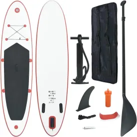 Inflatable Stand Up Paddle Board Set for Fun and Adventure, Durable Design, Water Exploration, Red and White