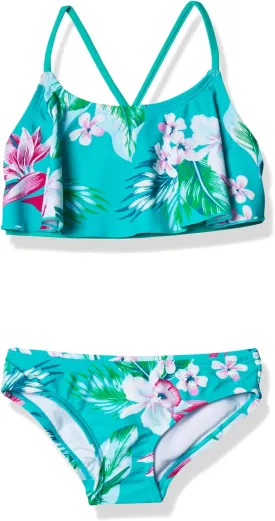 Kanu Surf Girls' Alania Flounce Bikini Beach Sport 2 Piece Swimsuit