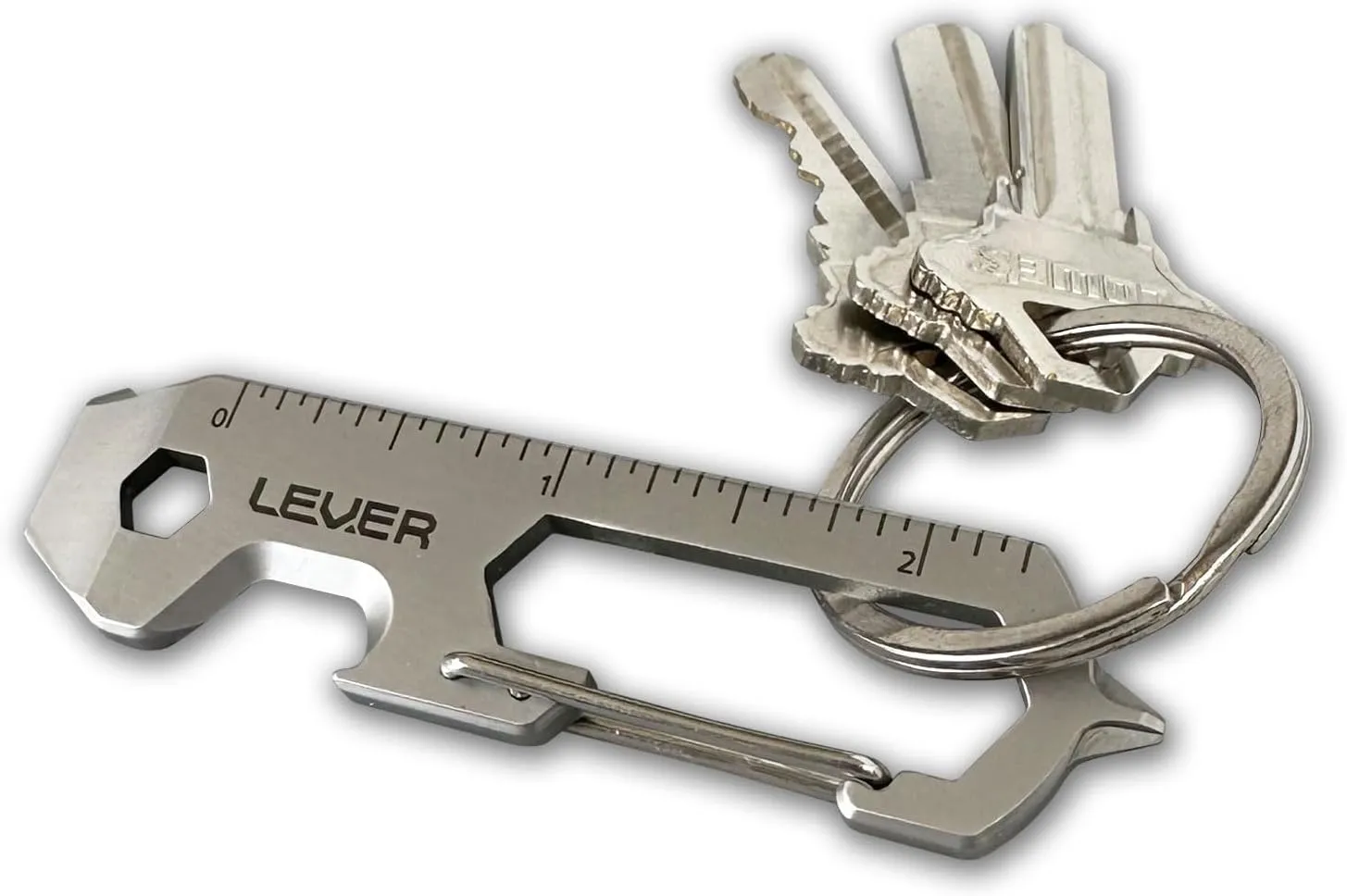 Lever Gear CLiP KT Bottle Opener Keychain Multitool Carabiner For Keys | Mini Prybar Key Carabiner Keychain Screwdriver Multitool For Men | EDC Tool Key Chain Multi Tool For Men Gift