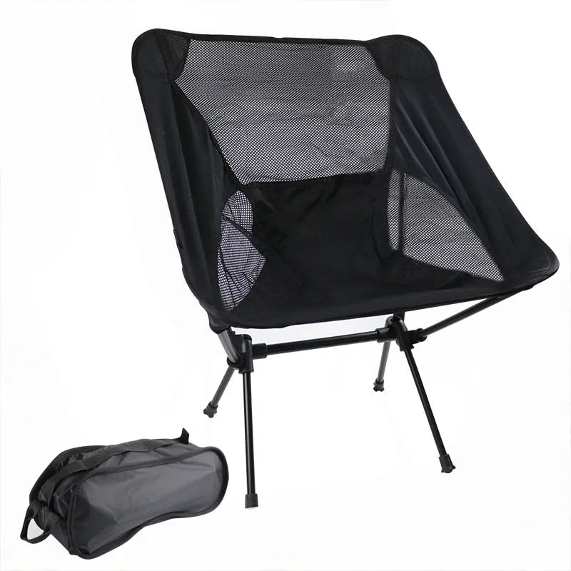 Lightweight Folding Camping Chair - Fishing, BBQ, Hiking, Picnic, Beach - 150kg Load Capacity, Portable & Foldable