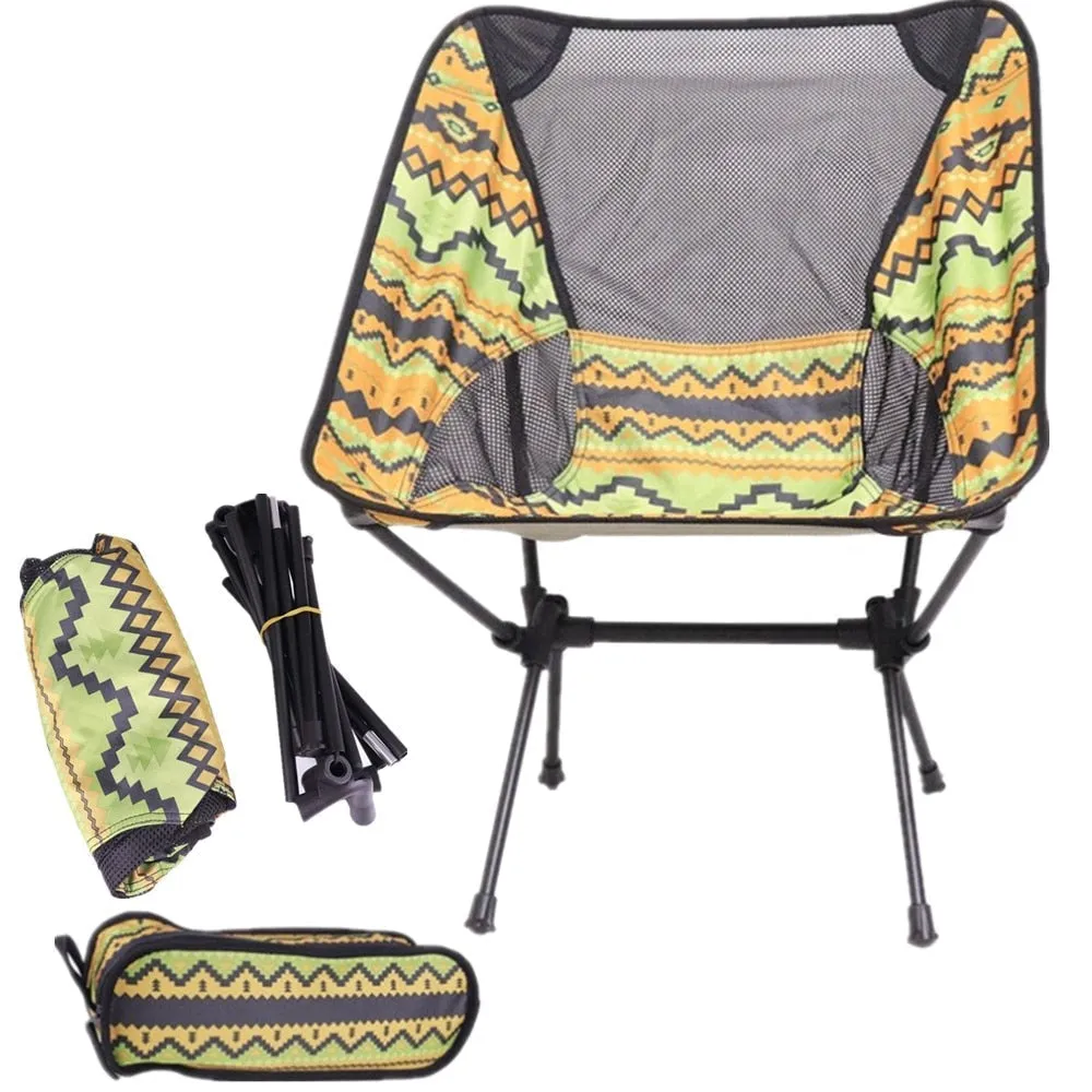 Lightweight Folding Camping Chair - Fishing, BBQ, Hiking, Picnic, Beach - 150kg Load Capacity, Portable & Foldable
