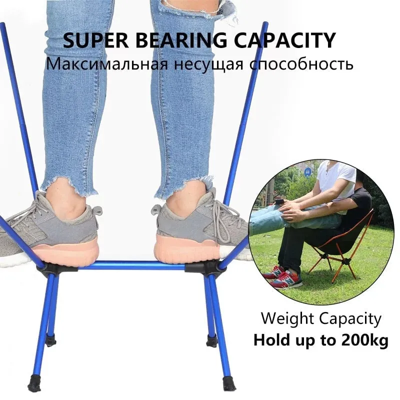 Lightweight Folding Camping Chair - Fishing, BBQ, Hiking, Picnic, Beach - 150kg Load Capacity, Portable & Foldable