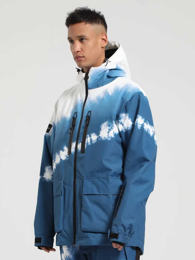 Men's Beige Fully Sealed Seam Two-Way Zipper Snow Jackets