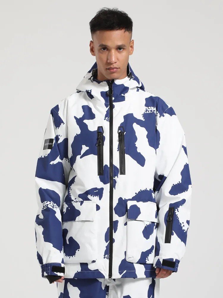 Men's Beige Fully Sealed Seam Two-Way Zipper Snow Jackets