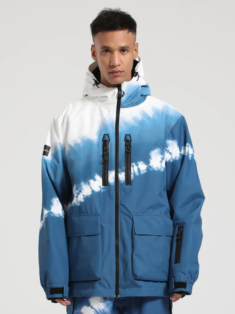 Men's Beige Fully Sealed Seam Two-Way Zipper Snow Jackets