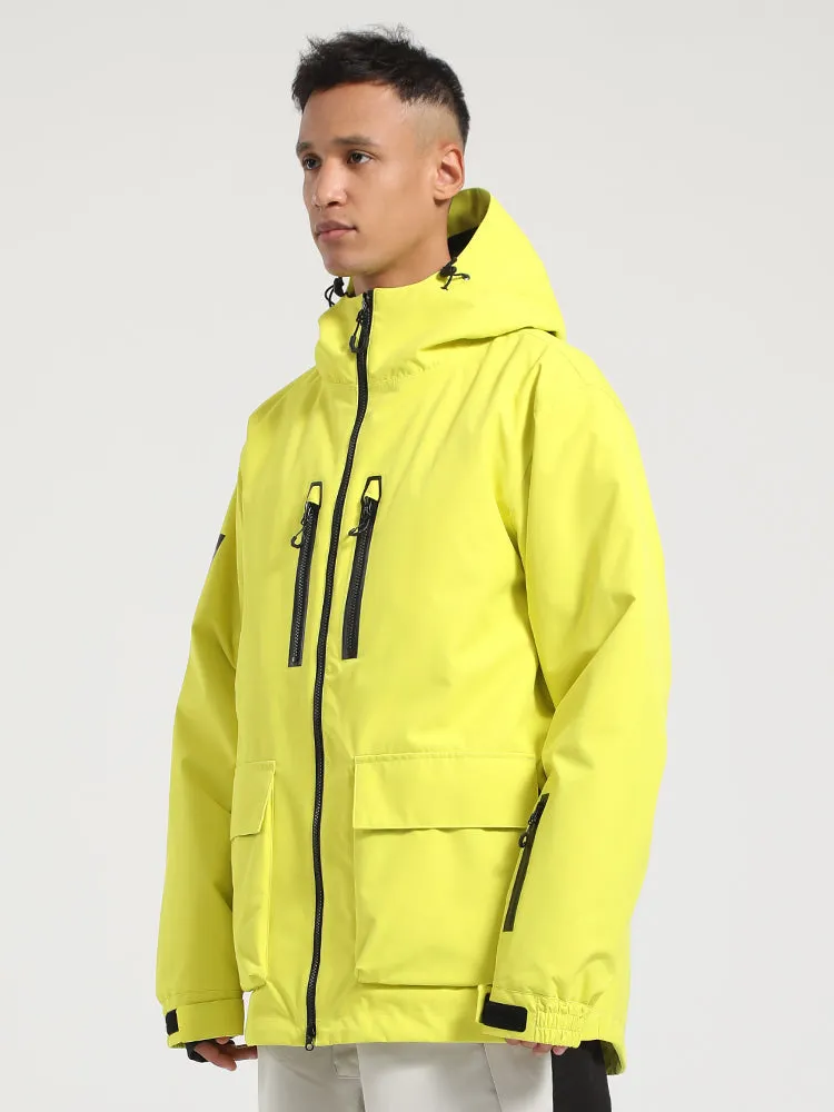 Men's Beige Fully Sealed Seam Two-Way Zipper Snow Jackets