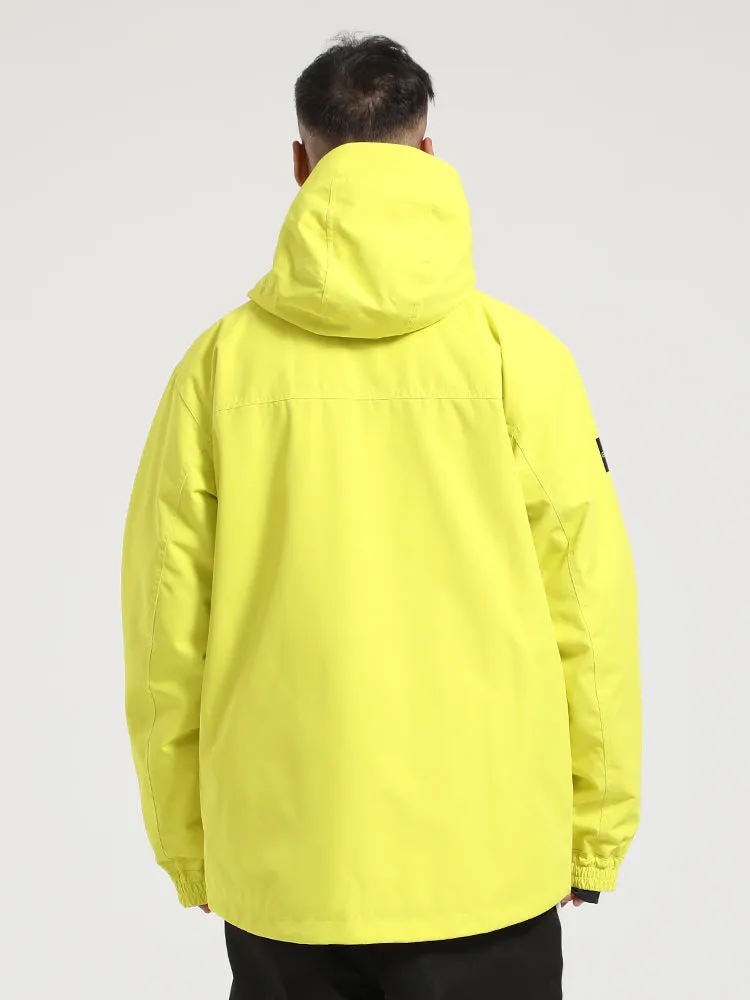 Men's Beige Fully Sealed Seam Two-Way Zipper Snow Jackets
