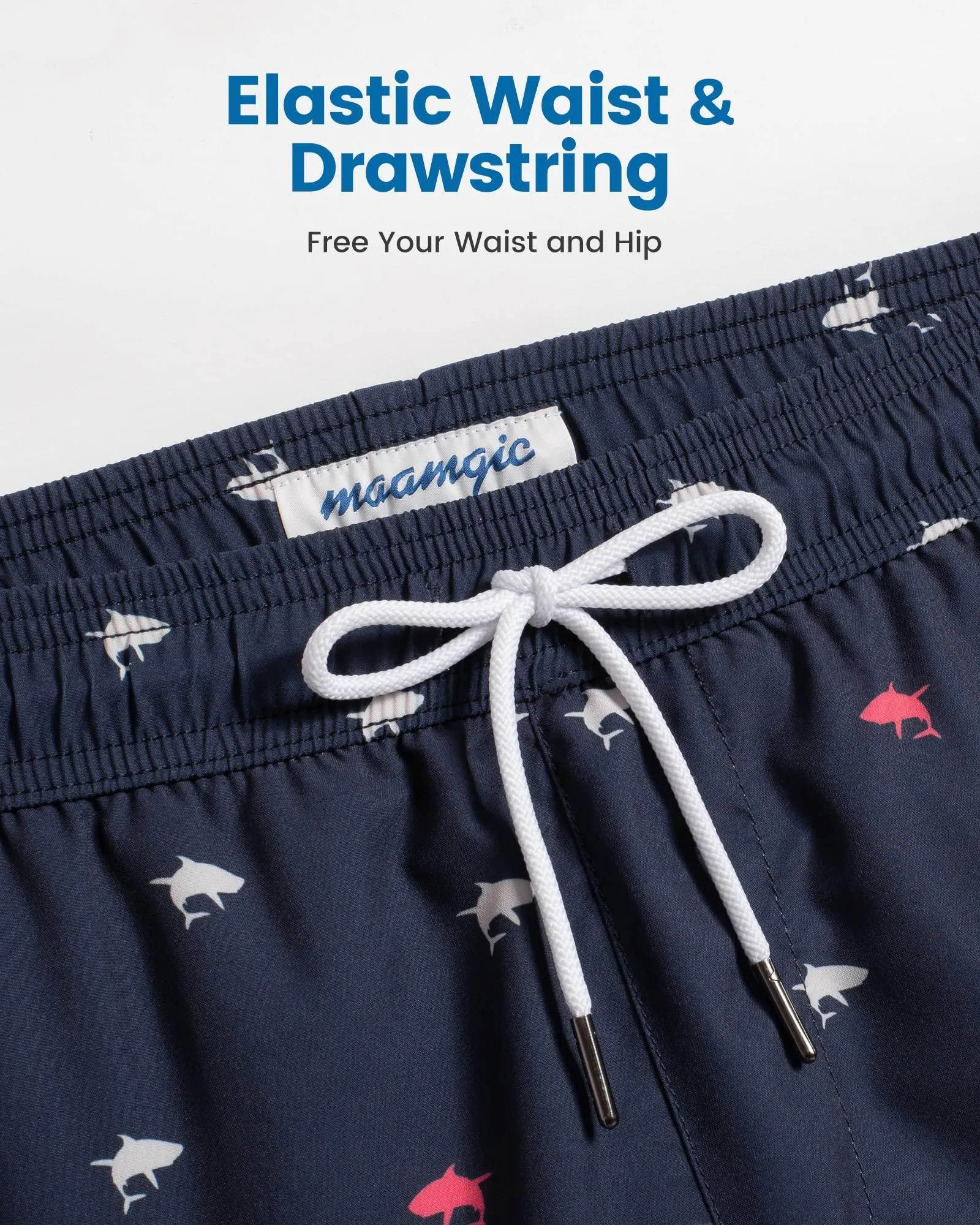 Mens Swim Trunks Compression Liner Quick Dry Zipper Pockets