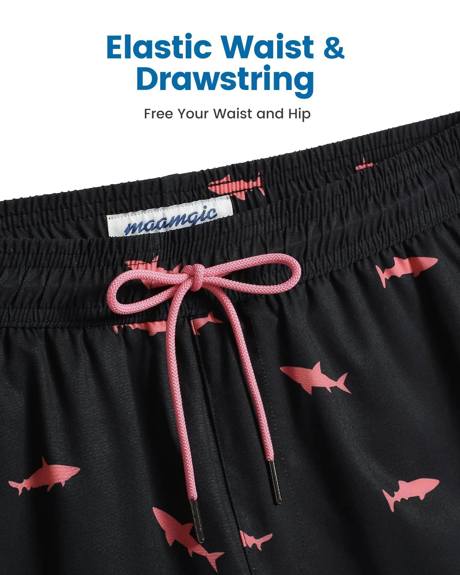 Mens Swim Trunks Compression Liner Quick Dry Zipper Pockets