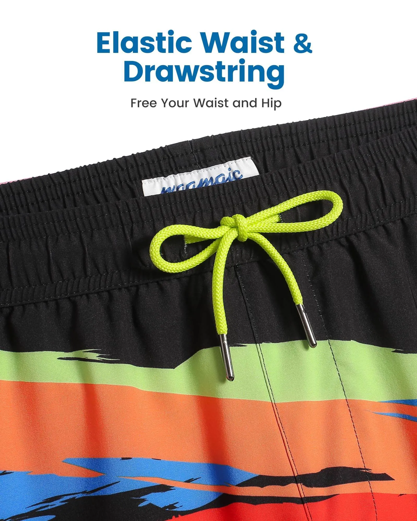 Mens Swim Trunks Compression Liner Quick Dry Zipper Pockets