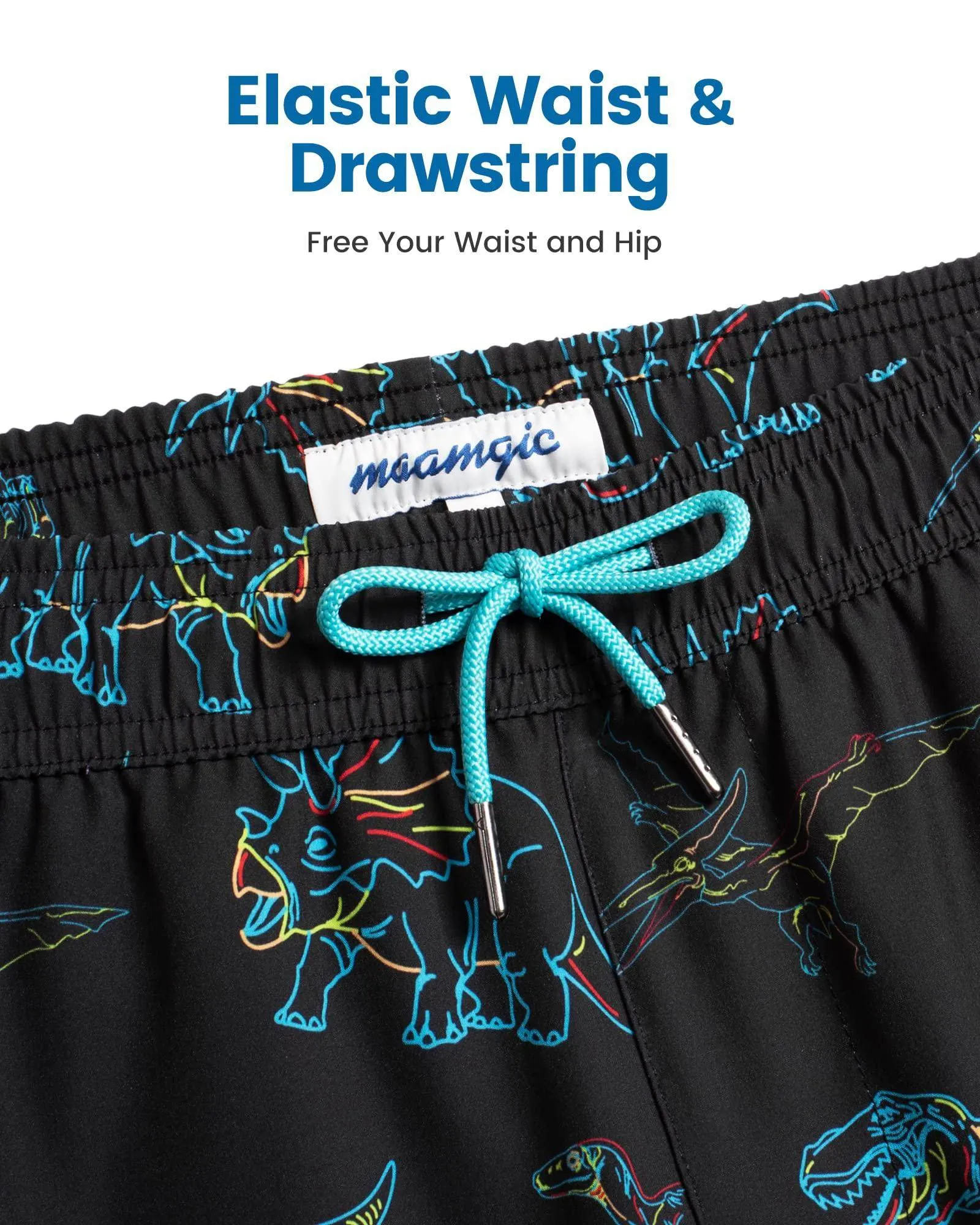 Mens Swim Trunks Compression Liner Quick Dry Zipper Pockets