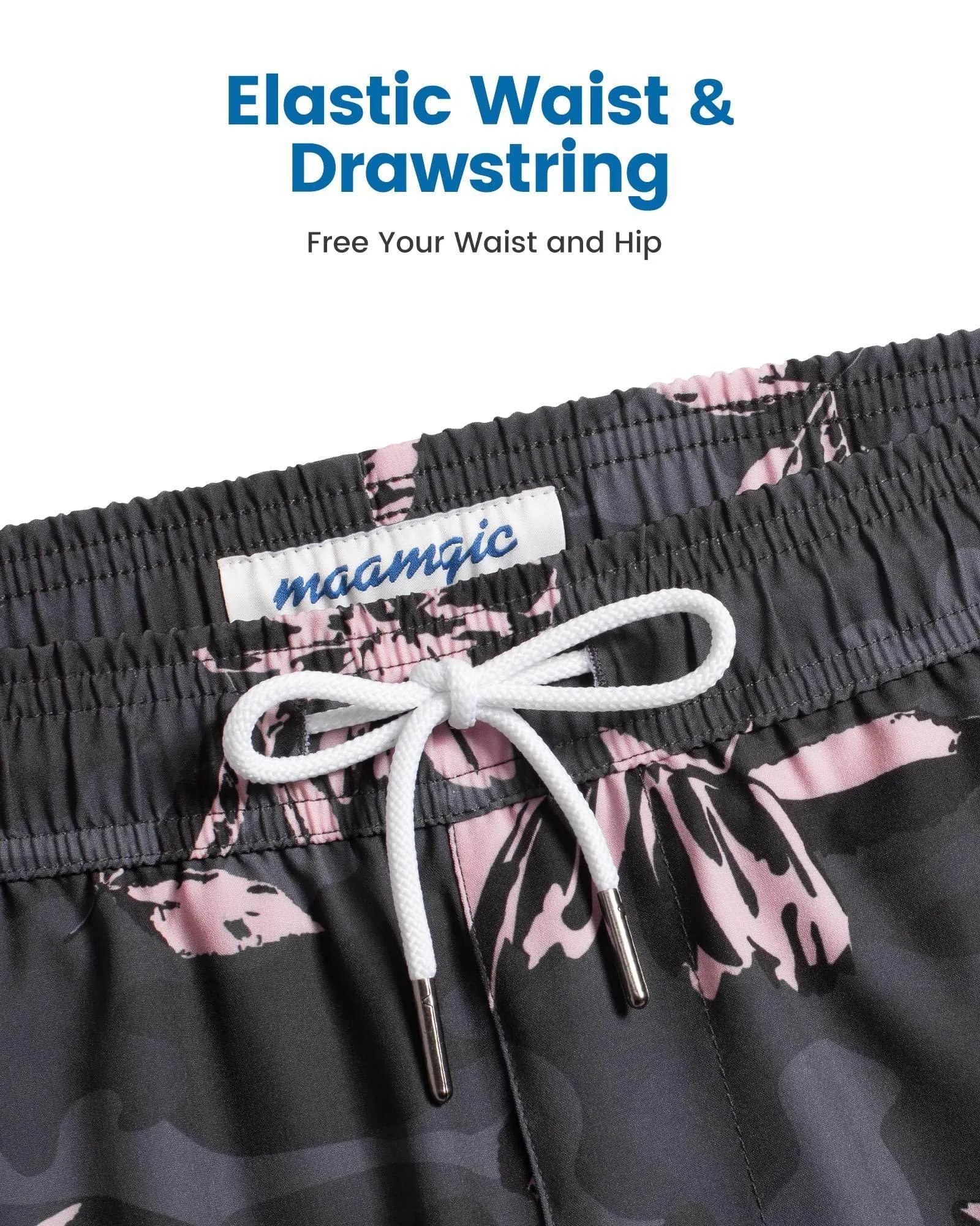 Mens Swim Trunks Compression Liner Quick Dry Zipper Pockets
