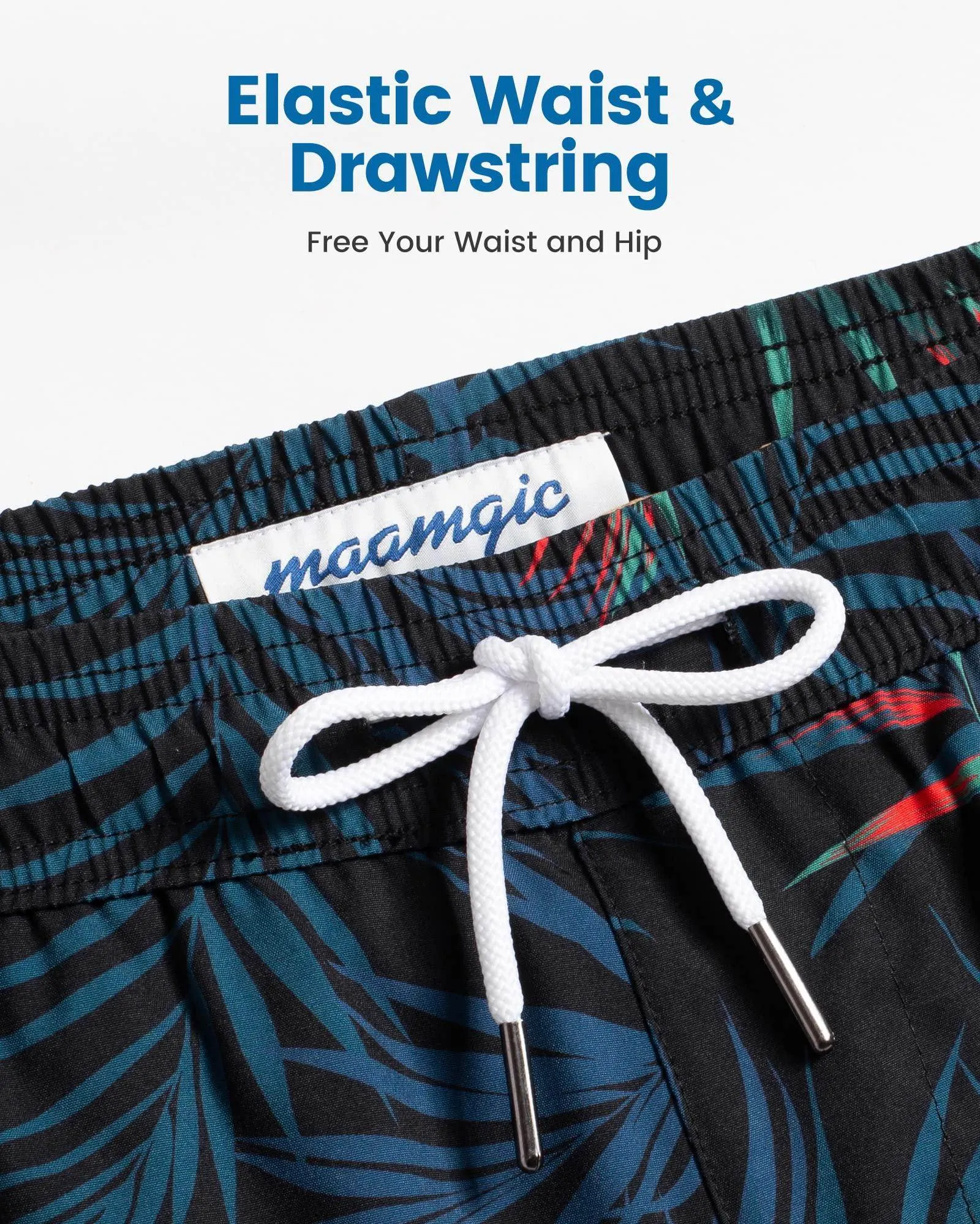 Mens Swim Trunks Compression Liner Quick Dry Zipper Pockets