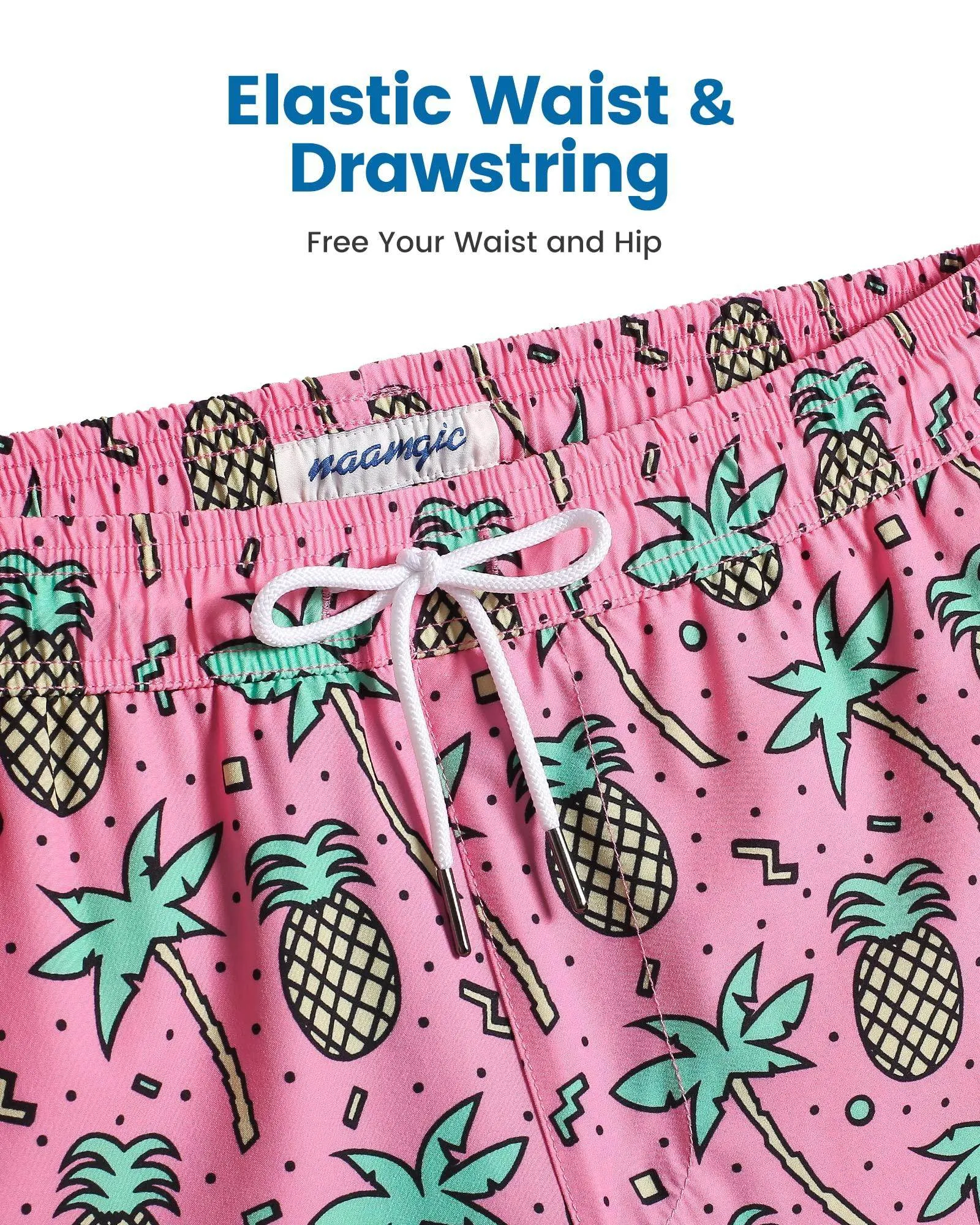 Mens Swim Trunks Compression Liner Quick Dry Zipper Pockets