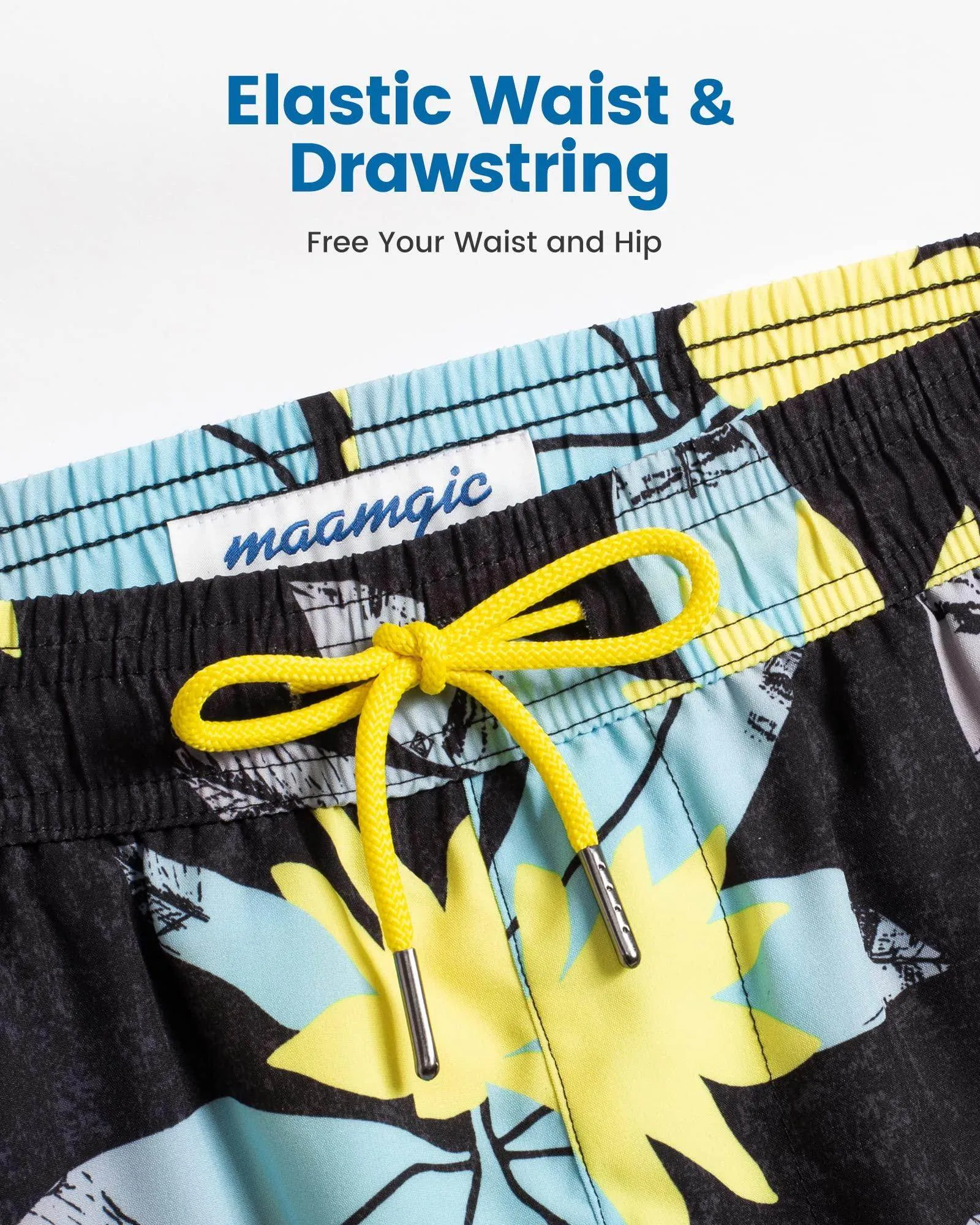 Mens Swim Trunks Compression Liner Quick Dry Zipper Pockets
