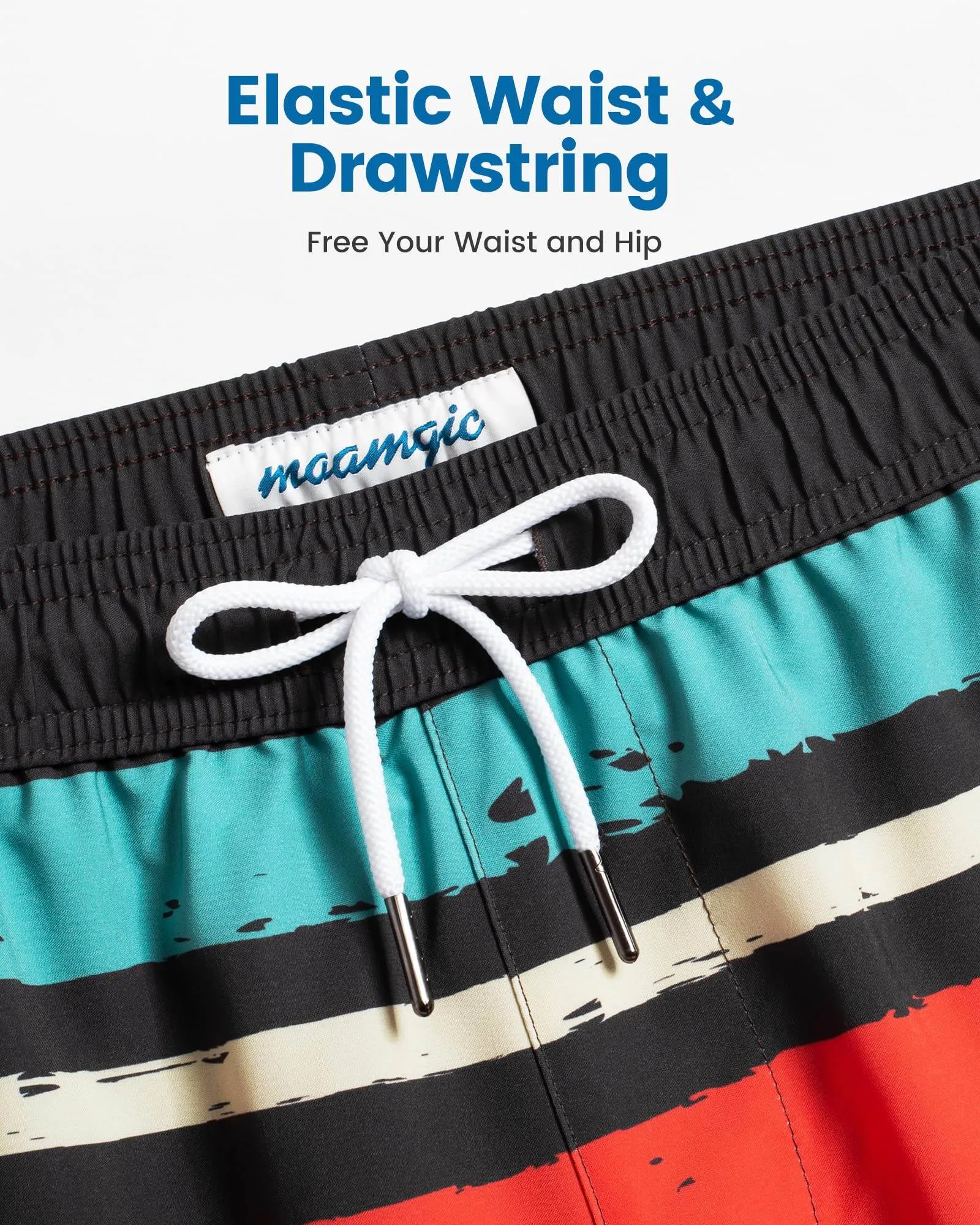 Mens Swim Trunks Compression Liner Quick Dry Zipper Pockets