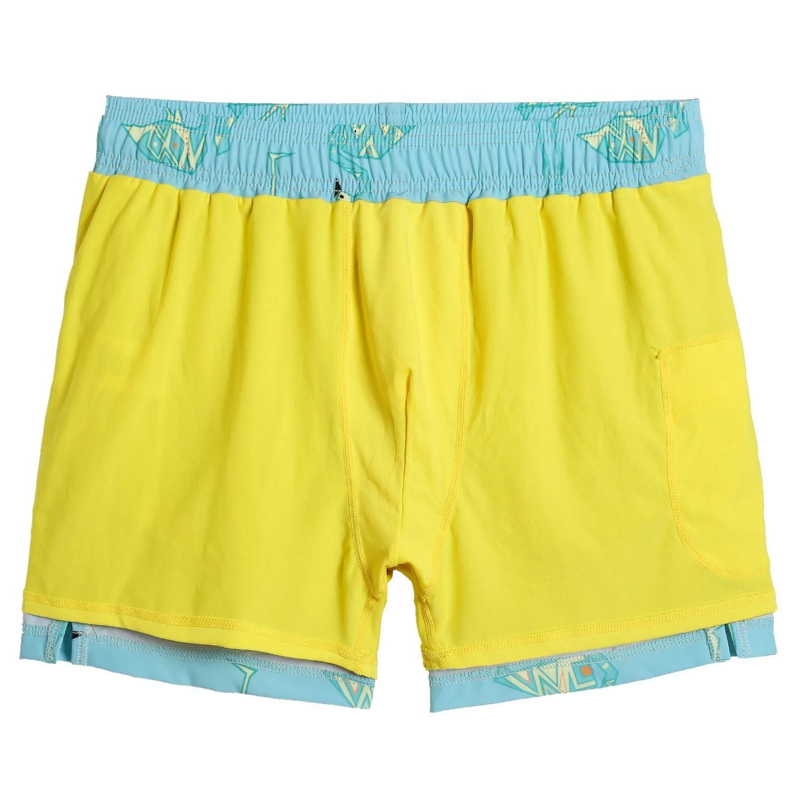 Mens Swim Trunks Compression Liner Quick Dry Zipper Pockets