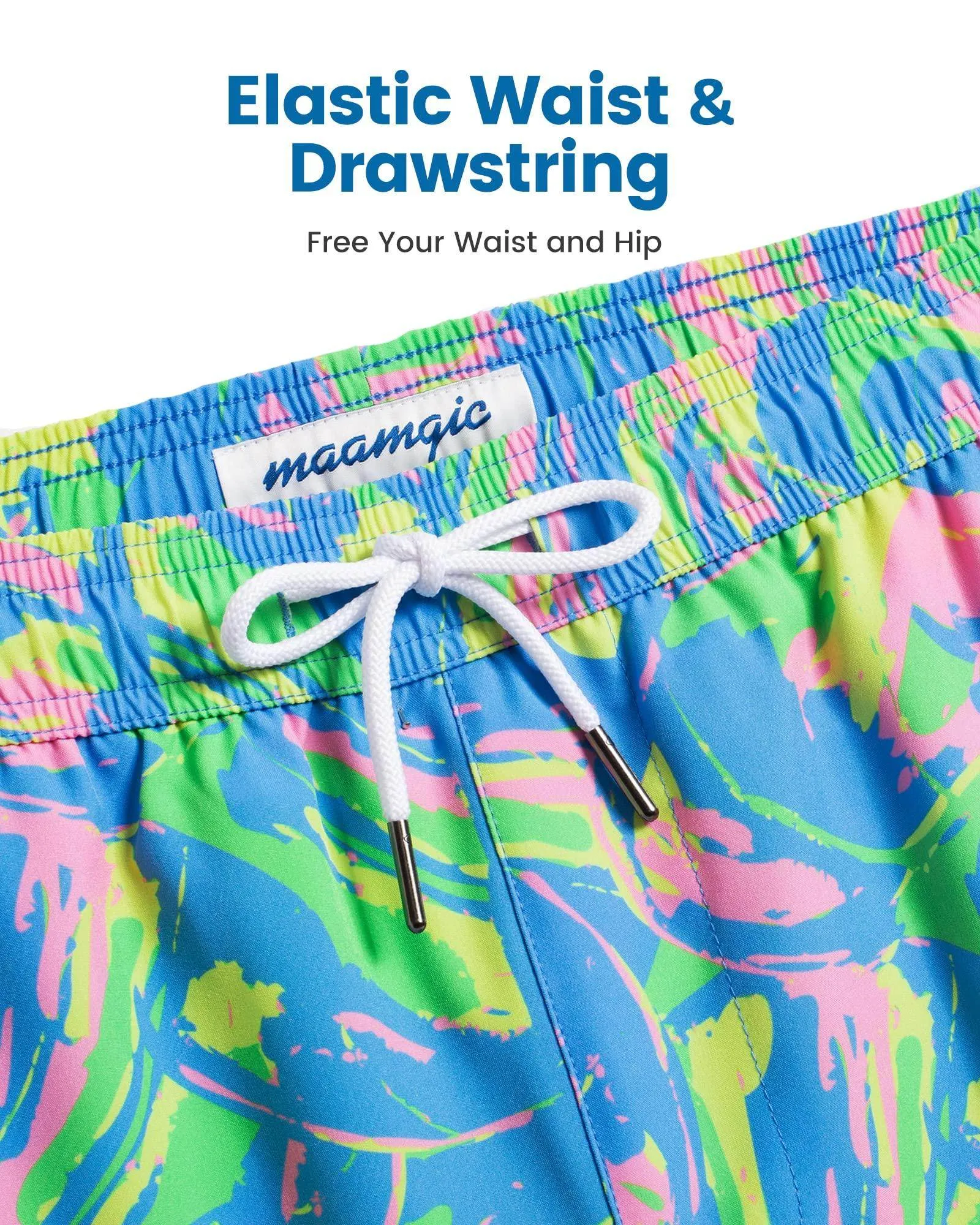 Mens Swim Trunks Compression Liner Quick Dry Zipper Pockets