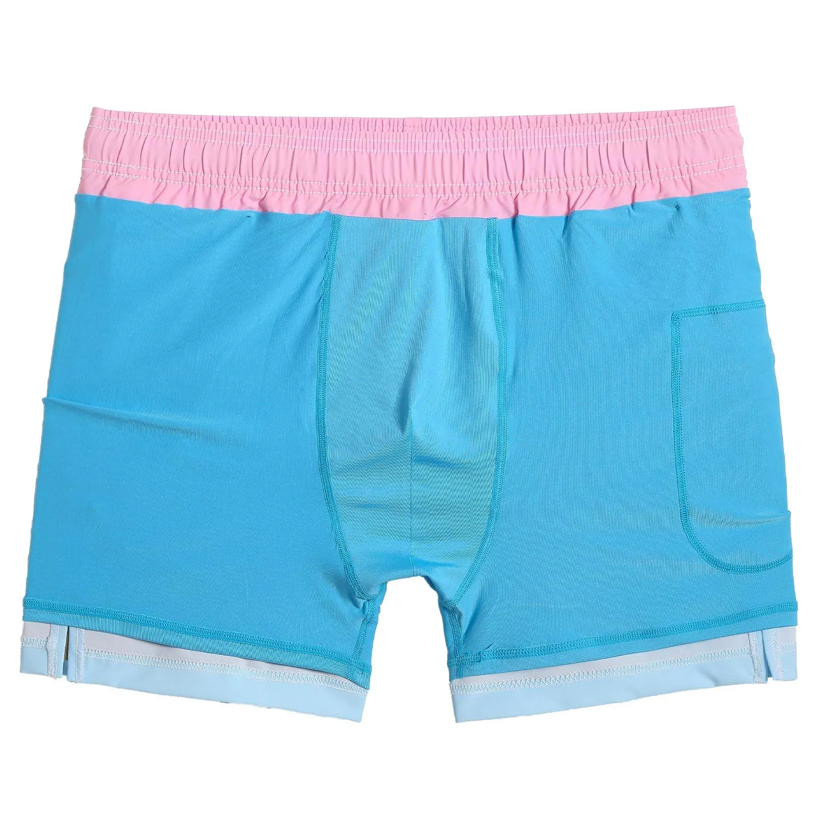 Mens Swim Trunks Compression Liner Quick Dry Zipper Pockets