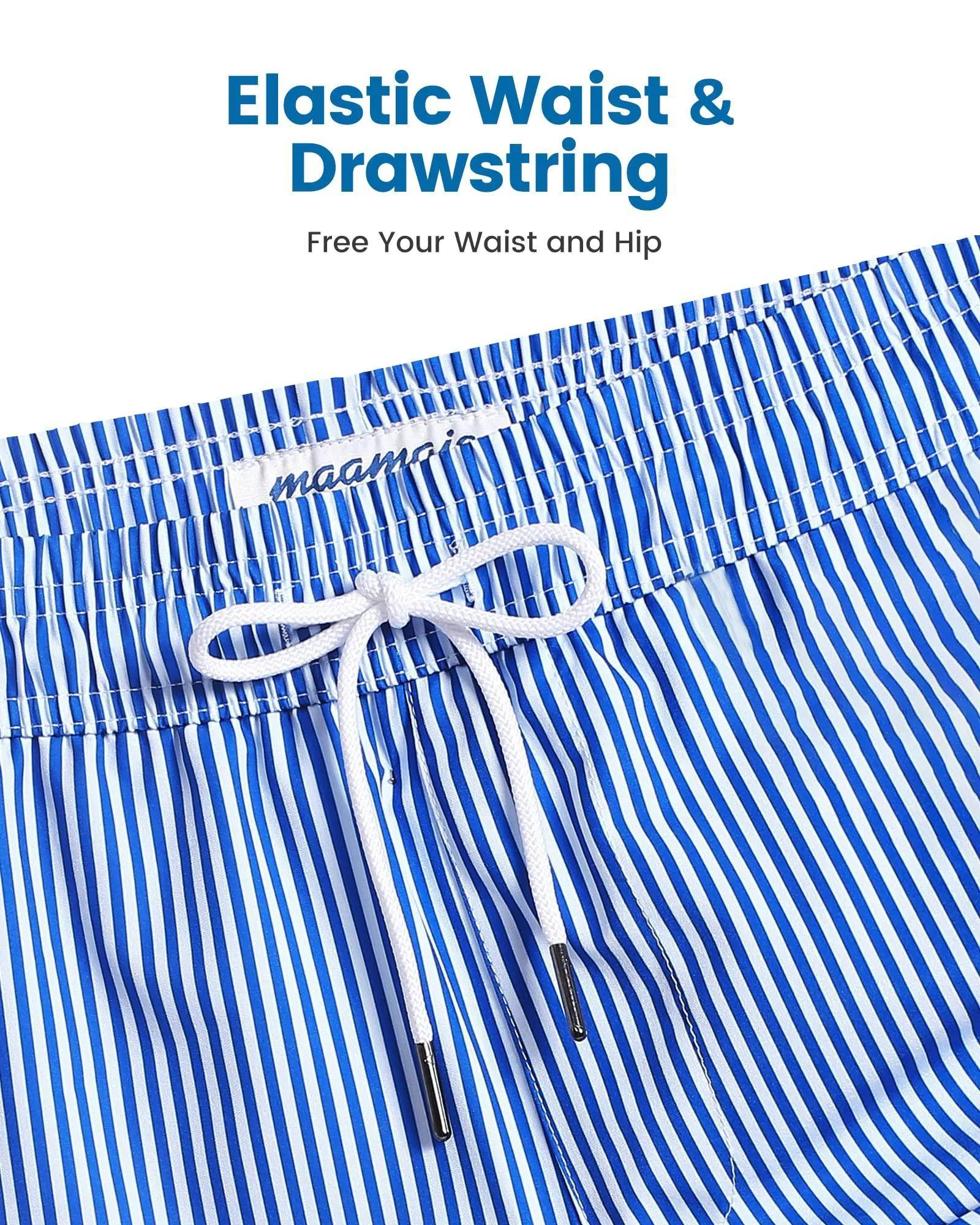 Mens Swim Trunks Compression Liner Quick Dry Zipper Pockets