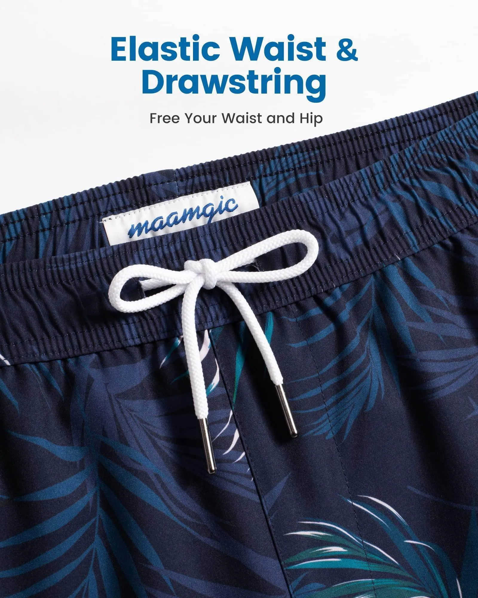 Mens Swim Trunks Compression Liner Quick Dry Zipper Pockets