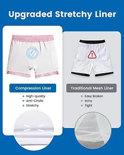 Mens Swim Trunks Compression Liner Quick Dry Zipper Pockets