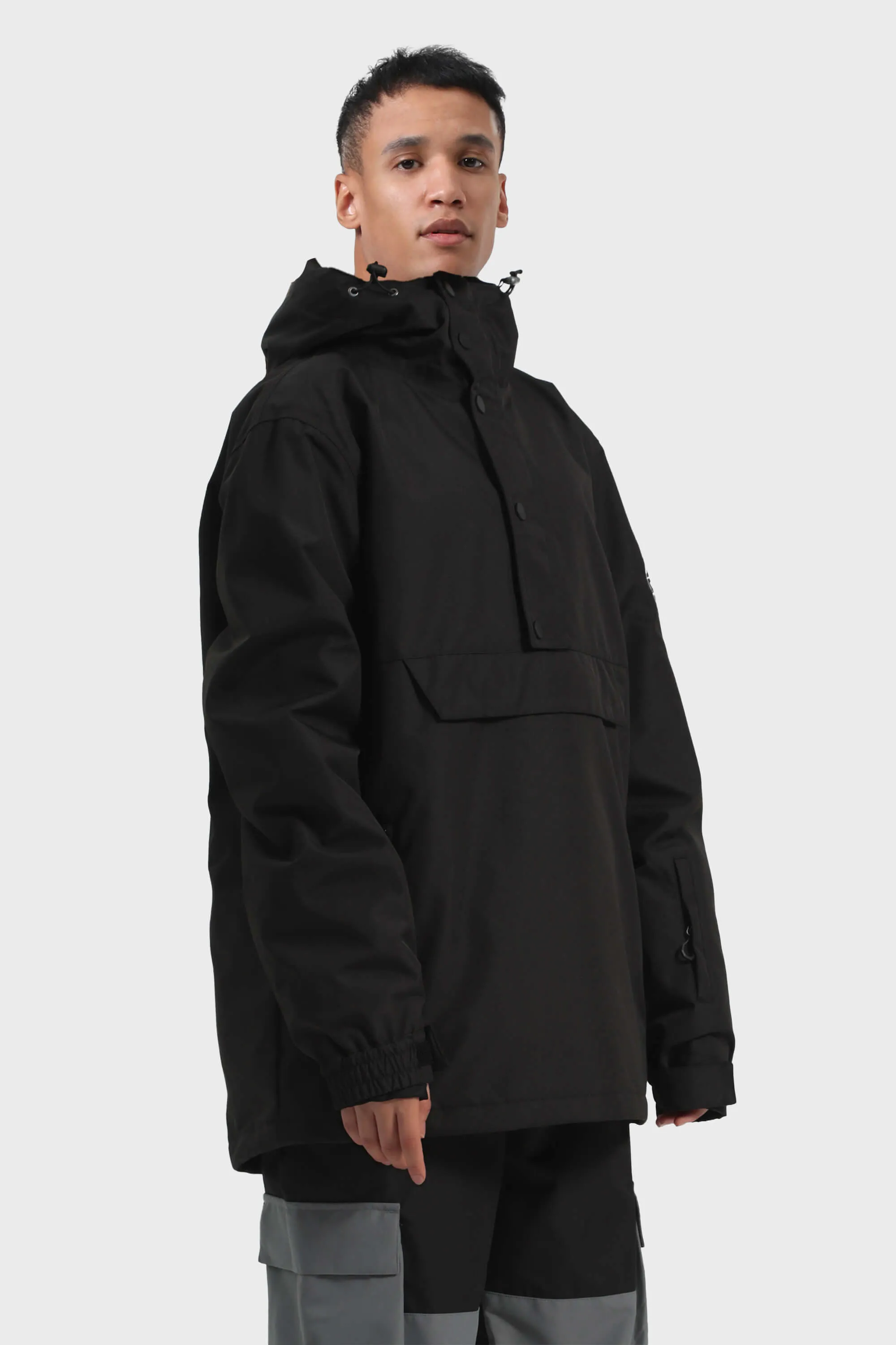 Men's Tie-Dye Loose-Fit Multi-Snap Closure Waterproof Snow Anorak