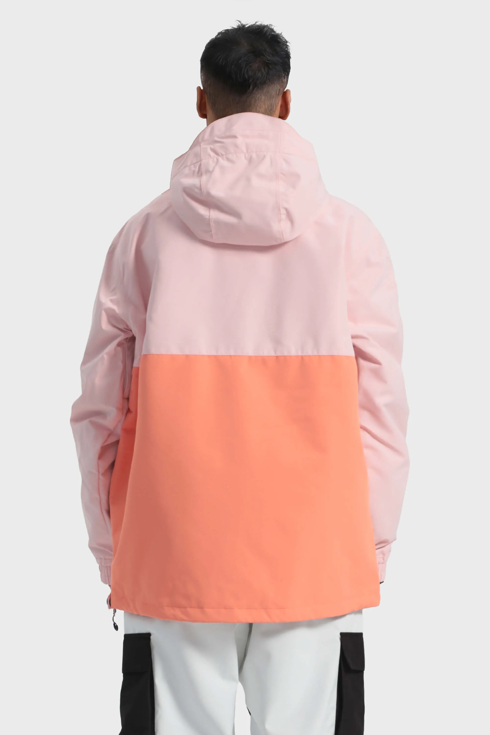Men's Tie-Dye Loose-Fit Multi-Snap Closure Waterproof Snow Anorak