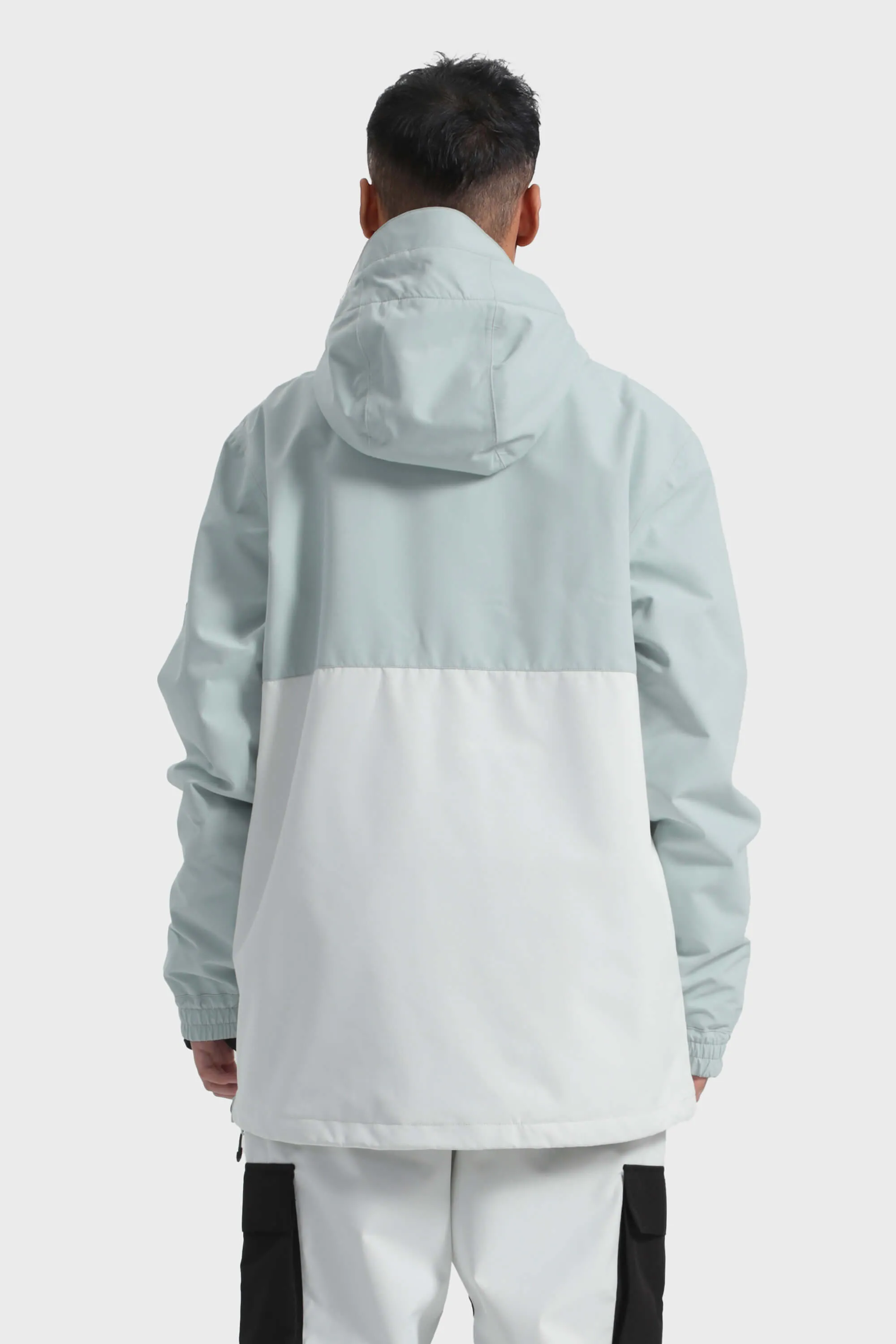 Men's Tie-Dye Loose-Fit Multi-Snap Closure Waterproof Snow Anorak