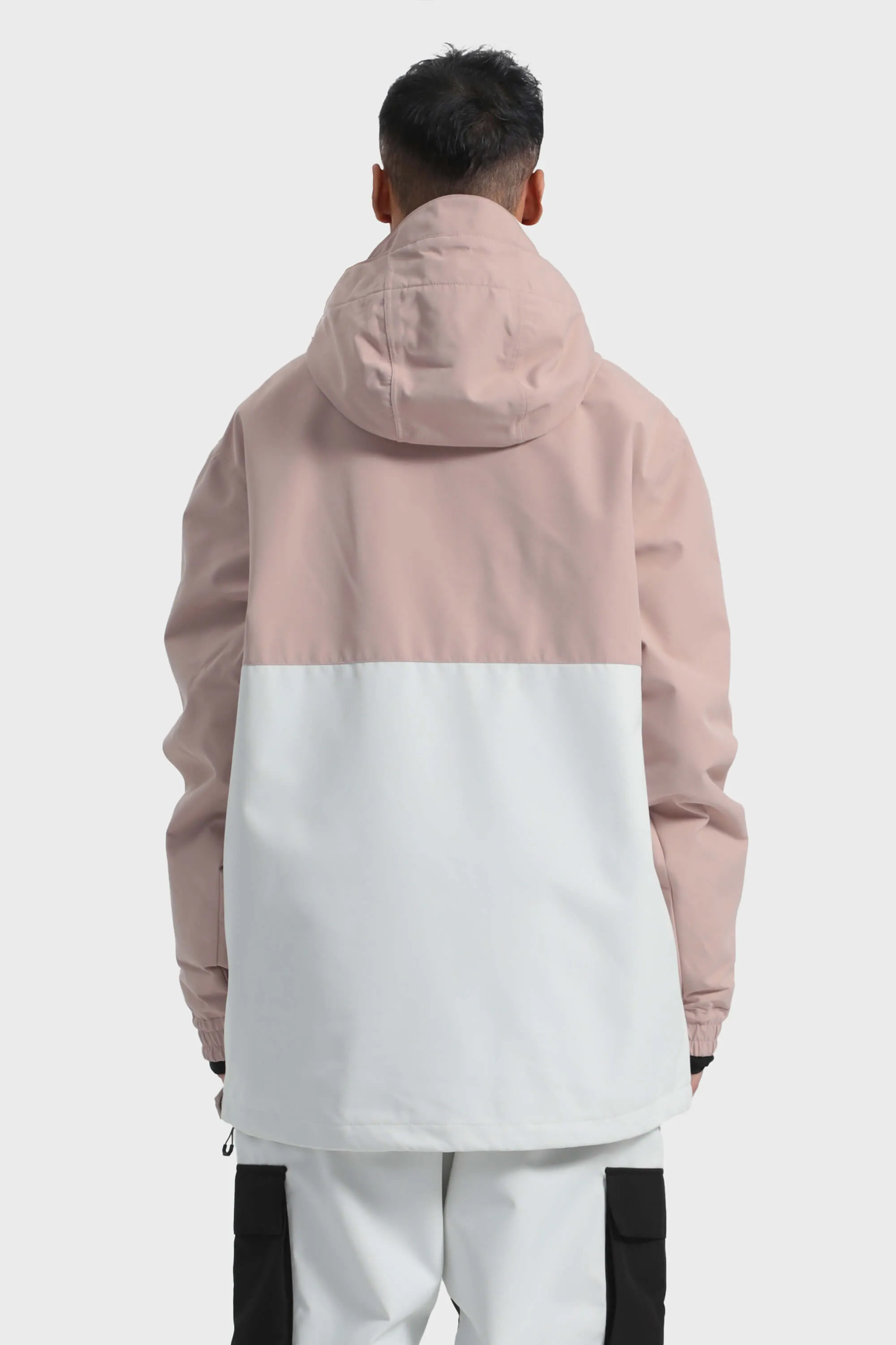 Men's Tie-Dye Loose-Fit Multi-Snap Closure Waterproof Snow Anorak